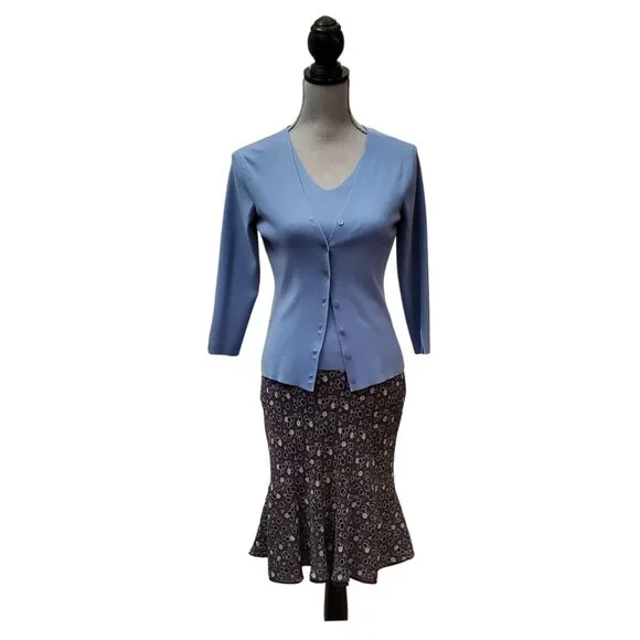 Ann Taylor Loft Cardigan & Sleeveless Top Set | Pre-Loved | XS | Bluish Gray - Picture 16 of 16